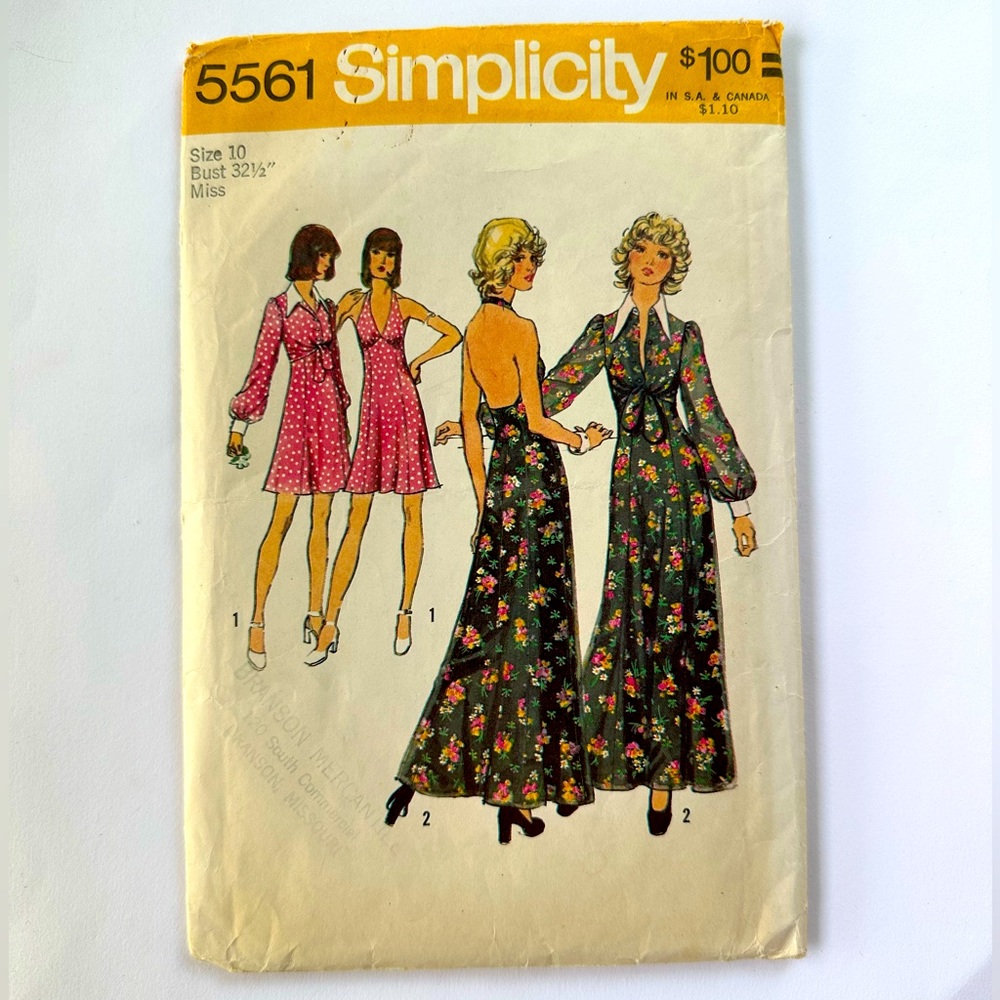 Simplicity 5561 sewing pattern size 10